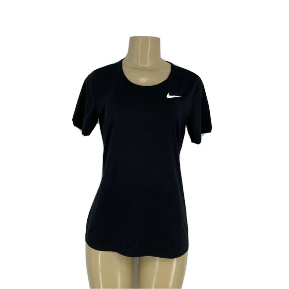 Nike Tops - Nike Top All Over Mesh Medium Black Women Activewear Short Sleeve Sz M 16-12